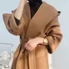 Women's Wool & Blends Korean Style Hooded Woolen Coat For Autumn And Winter Of 2022 Mid-length Temperament All-match Double-sided P129 Bery2