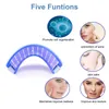 Foldbar 2 i 1 EMS 3 färger LED MASK Foton Lätt terapi Lampmaskin Hudföryngring PDT Anti Aging Acne Wrinkle Ta bort enheten