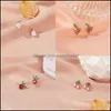 Brincos de lustres de lustres de jóias modyle coreana fofa de cristal gota de frutas para mulheres moda shinestone boucle doreille party joalhey presentes