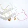 3 stks/set grote imitatie parels enkelbanden voor dames strand shell hanger enkeldran met een korrels kleurrijke touwvoet sieraden