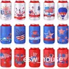 Självständighetsdagen cola öl kan isolatorhylsa den 4 juli Compappible Bottle Neoprene Drink Cooler Sleeves Party Supplies