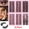 Faux Cils Naturel Fluffy Faux Mink Lashes Curly Crossing Wispy 3D 6D Effect Soft Cat Eye Lashes Handmade 10 Pairs Pack