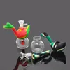 Wholesales Popular Mini 5 Inch Pyrex Glass Oil Burner Pipes Silicone Solid Goose Pattern Glass Handle Spoon Pipes Straight Type Smoking Accessories With Bowl
