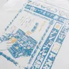 Aolamegs Oversized T-shirt Short Sleeve Men's T-Shirts Japanese Harajuku Kanji Pattern Print Tee Shirt For Men Streetwear Summer 220708