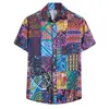 T-shirts hommes hommes rue t-shirt hawaï à manches courtes été floral style lâche ethnique décontracté coton lin impression hawaïenne 257E