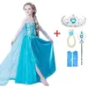 Elsa Dress Girls Summer Jurk Princess Cosplay Kostuumjurken voor kinderen Kerst verjaardag Fancy Party Party Vestidos Menina 220707