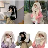 Bérets Capo-écharpes Hood décontractées 3 en 1 hiver mignon Chapeaux et gants pour les sports extérieurs Unisexe Femmes Man Lovers Adults Kids