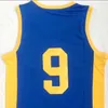 Männer Moive Degrassi Community 9 Jimmy Brooks Trikots Basketball No Name Double Stitched AUF LAGER Teamfarbe Gelb Stickerei Sport Atmungsaktiv Top Qualität