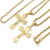 Pendentif Colliers En Acier Inoxydable Plaqué Or À La Mode Crucifix Jésus 33 49mm Croix Collier Pendentifs 24 '' Pour Hommes Bijoux Cadeaux ConclusionsPenda