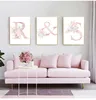 Bloemen Wall Art Pictures For Girls Room Decoratie Personaliseerde poster Babynaam Aangepaste canvas schilderij Kinderdagverblijf Afdrukken roze 220716