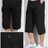 Knee Length Cargo Shorts Mens Summer Casual Cotton Multi Pockets Breeches Cropped Short Trousers Camouflage Shorts 220608