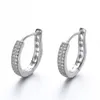 Hoop Huggie Sterling Silver Earring Drop Shaped Short 925 örhängen för WomenHoop4207095