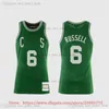 Custom Mitchell and Ness 1962-63 Bill Basketball 6 Jerseys Ed White Green Black Retro Russell Legend Vintage Jersey Size S-XXXL Młodzież