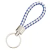 DIY Leather Braided Woven Keychain Rope Rings Circle Pendant Key Chains Holder Car Keyrings Jewelry Accessories Gift