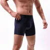 Boxer Uomo Gambe lunghe U Custodia convessa Biancheria intima Plus Size Sport Boxer Cotone Running Comfort Slip Homme Mutandine strette senza soluzione di continuità G220419