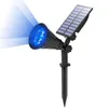 2pcs LED Grow Hafif spot ışığı Güneş enerjili bahçe süper parlak 250 lümen dış mekan zemin veya duvar montaj mavi renk