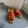 2022 Newest Branded Women Woody Mules Flat Slipper Designer Lady Lettering Fabric Outdoor Leather Sole Slide Sandal size 35--42