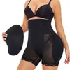 Hög midja midja tränare body shapers slim mage byxor falsk röv rumpa lift hip pads lår kontroll trosor shapewear för kvinnor y220411