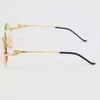 新しいメタルリムレスサングラス男性とメスのサングラスグラスシールドレトロデザイナー眼鏡屋外デザインクラシックモデルメガネM6858979