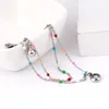 Designer Beach Colorful Double Layer Anklet Small Exquisite Ankle Chain Titanium Beads