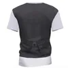 Camisetas para hombres Impresión 3D Traje falso Vest Camiseta de manga corta Caballero Caballero Adultos Camisetas Camisetas
