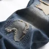 2022 neue Retro Zerrissene Jeans Dünne Gerade Distressed Gestickte Patch Denim Hosen Größe 28-40 Streetwear Vaqueros de hombre