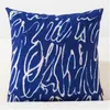 Taie d'oreiller Style nordique décoratif jeter taie d'oreiller bleu géométrique lombaire housse de coussin décoration pour canapé maison Cojines 45x45 220714