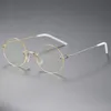 Rimless Sunglasses Optical Round Metal Clear Lens Glasses Frame Unisex Circle Eyeglasses Blue Light Blocking Computer Glasses