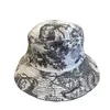 Chapeaux à large bord imprimé animal seau chapeau hommes et femmes coton plat soleil réversible cravate teinture pêcheur Scot22