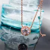 Pendant Necklaces Huitan Dainty Necklace Women Rose Gold Color White Cubic Zirconia Classic And Simple Wedding Trend Eternity 2022 JewelryPe