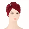 Muslim Kvinnor Hijab Turban Hat Bowknot Cross Panna Bonnet Headwrap Scarf Chemo Hårförlust Cap Beanies Islamic Cover Solid Färg