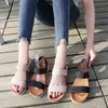 Sandals 2022 Summer Women Sandals Brief Rome Ankle Wrap Flat With Woman Black Apricot Classic Shoes 220121