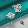 925 Sterling Silver AAA Zircon Charm Stud Earring For Woman Fashion Jewelry Wedding Party Gift