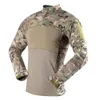 Męskie oddychanie na zewnątrz T -koszulka kamuflaż taktyczna kieszonkowa kieszonkowa bawełniana bawełniana żaba koszula