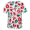 Regalo di Natale unisex T-shirt con scollo a V Magliette stampate in 3D Buon Natale Maniche corte Tee Moda fai da te Casua Oversize all'ingrosso 220707