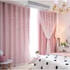 Rideaux étoiles ajouré fini princesse vent rideau de fenêtre pour enfants chambre salon tissus occultants + fil W220421