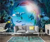 Custom Tapete 3d Unterwasser Welt Delphin Hintergrund Wandmalerei Kunst dekoratives Malerei