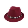 Fedoras en coton et Polyester à bord roulé, casquettes en feutre quatre saisons pour hommes et femmes, chapeau fascinant pour fête de mariage, multifonction