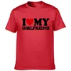 T-shirts masculins I Love My Girlfriend Valentine Funny T-shirt harajuku graphique masculin rond Boyfriend Boyfriend