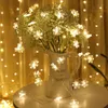 Strings Fairy Light LED Garland Holiday Snowflakes String Battery Powered Hanging Ornaments Christmas Tree Party Home Garden DecorationLED S