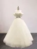 Underbara spetsapplikationer Princess Wedding Dress 2022 Luxury Off Shoulder Poed Vintage Bride Gown