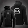 Glock Perfection Shooting Hooded Long Sleeve Men 재킷 드로우 스트링 지퍼 클로저 단색 캐주얼 스웨트 셔츠 의류 220816