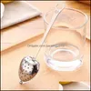 Heart Shaped Tea Infuser Mesh Ball Stainless Strainer Herbal Locking Spoon Filter Drop Delivery 2021 Coffee Tools Drinkware Kitchen Dinin