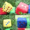 Giochi d'azzardo per il tempo libero Giochi sportivi all'aperto 7 cm Grandi dimensioni Panno peluche Dadi Spugna Giocattolo Giocattoli per feste per bambini Intrattenimento educativo Gioco di dadi Buono