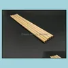 Drinking Sts Barware Kitchen Dining Bar Home Garden 20Cm Natural Bamboo St Reusable Eco Friendly Han Dhksy