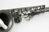 Saxofone Alto Black Matt Black com gravuras de flores