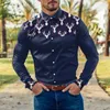Men's Casual Shirts Button Down Shirt Large Tall Mens Fashion Plaid Patchwork Lapel Cuffs Long Sleeve Romper One SleeveMen's