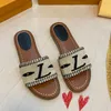 Luxury Embroidered Slides Slippers Designer Slide Sandals Women Flat Mules Women's Fashion Flats Summer Ladies Beach Sandal Party Wedding Slipper Flip Flops Shoes