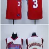 NC01 высший качество 1 мужская Кембриджская Джерси 3, такие как Mike La Knights Movie College Basketball Jerseys White Red 100%.