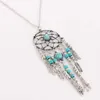Dream Vintage Catcher Collece Collece Tassel Feather Turquoise Gohemian Style Long Sweater Chain Charm Jewelry Gisters 12pcs1920